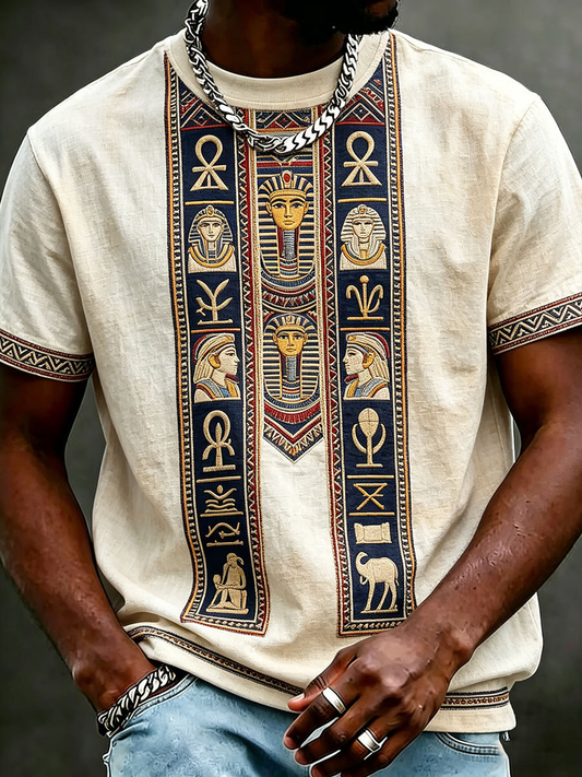 Men's Egyptian Civilization Print Short Sleeves T-shirt