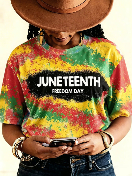 Women's Juneteenth Freedom Day Print Tee
