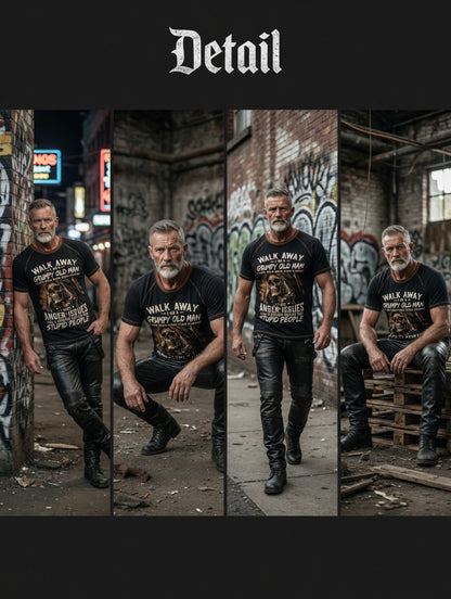 Men's Old Fuckers Club Printed Vintage Fashion Loose Short Sleeve T-Shirt