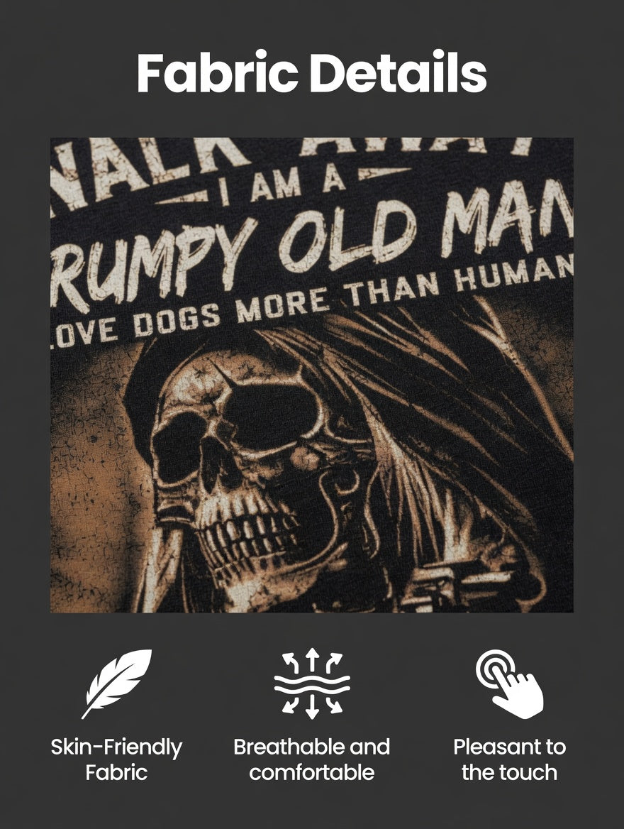 Men's Old Fuckers Club Printed Vintage Fashion Loose Short Sleeve T-Shirt