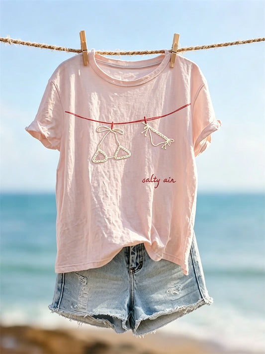 Women's Salty Air Hanging Bikini Vacation Print short-sleeved T-shirt