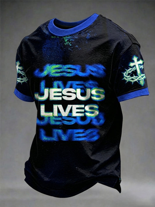 Men's Christian Jesus Cross Short Sleeve T-shirt