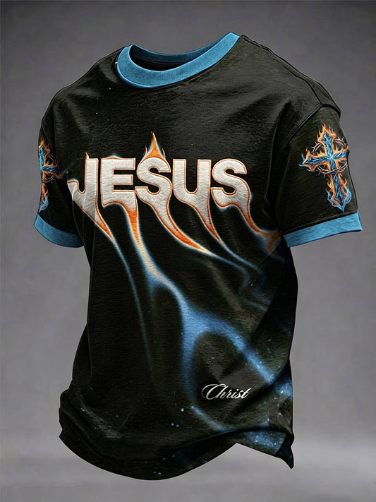 Men's Christian Jesus Cross Short Sleeve T-shirt