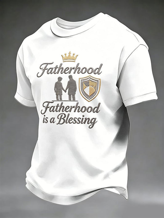 Men's Father's Day Printed Casual T-shirt