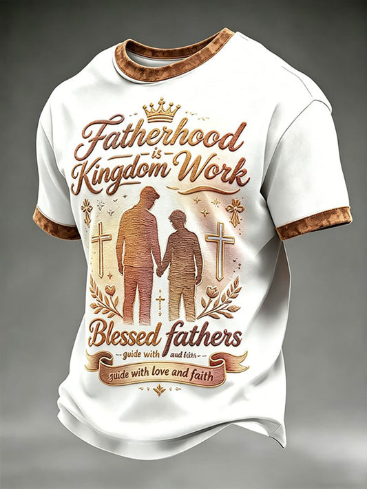 Men's Father's Day Printed Casual T-shirt