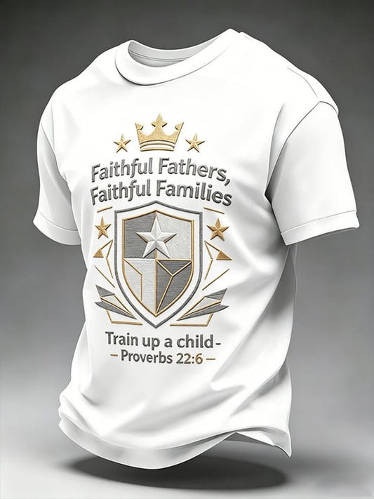 Men's Father's Day Printed Casual T-shirt