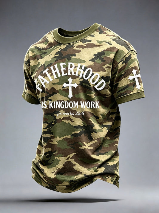 Men's Fatherhood is Kingdom Work Print T-Shirt