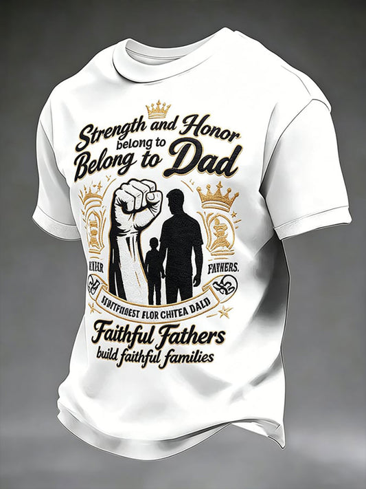 Men's Father's Day Printed Casual T-shirt