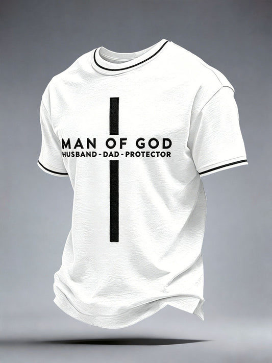 Men's Man Of God Husband Dad Protector T-Shirt