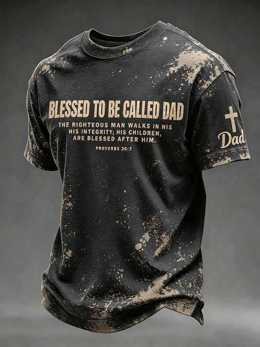 Men's Father's Day Faith Print Casual T-Shirt
