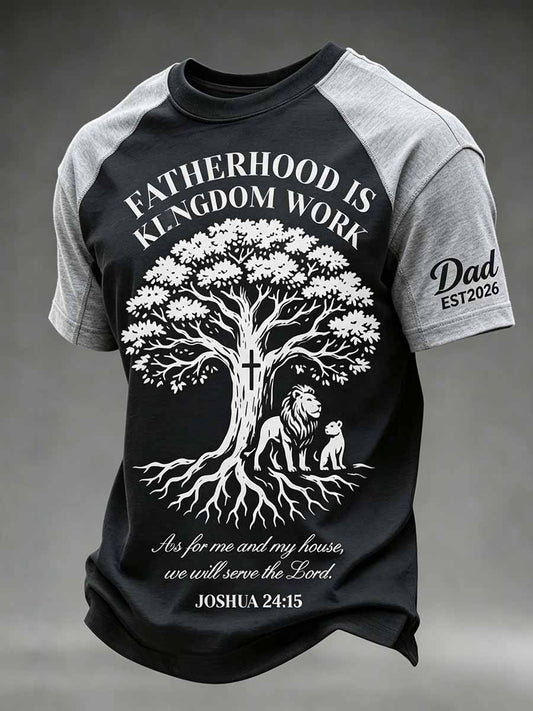 Men's Father's Day Faith Print Casual T-Shirt