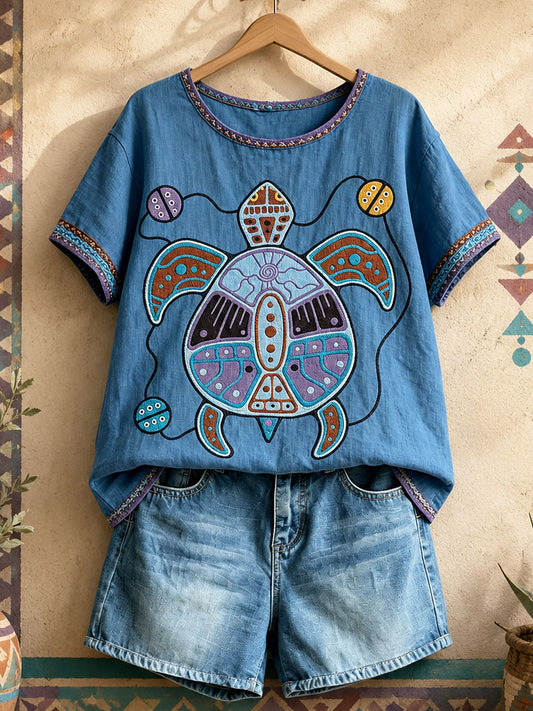 Women's Native Turtle Art Tops