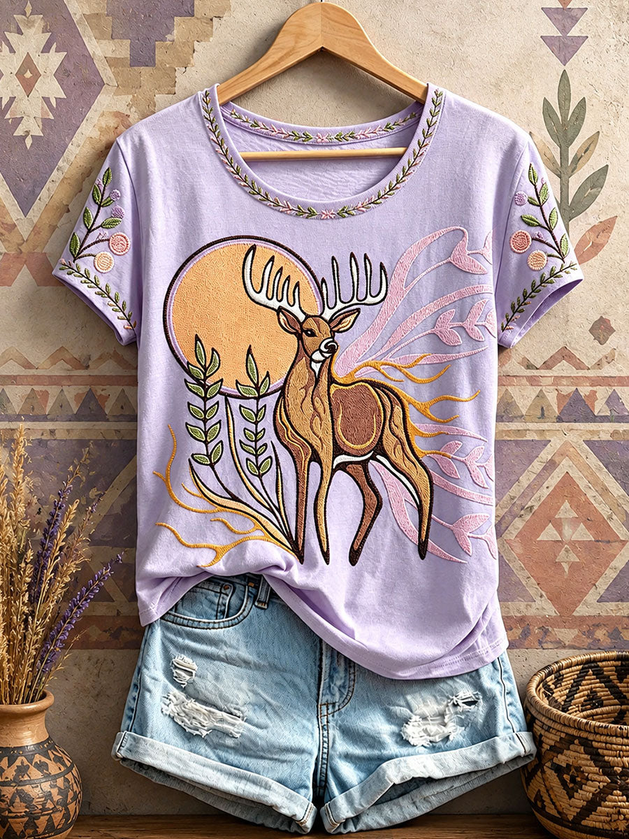 Women's Native Moose Art Print T-Shirts