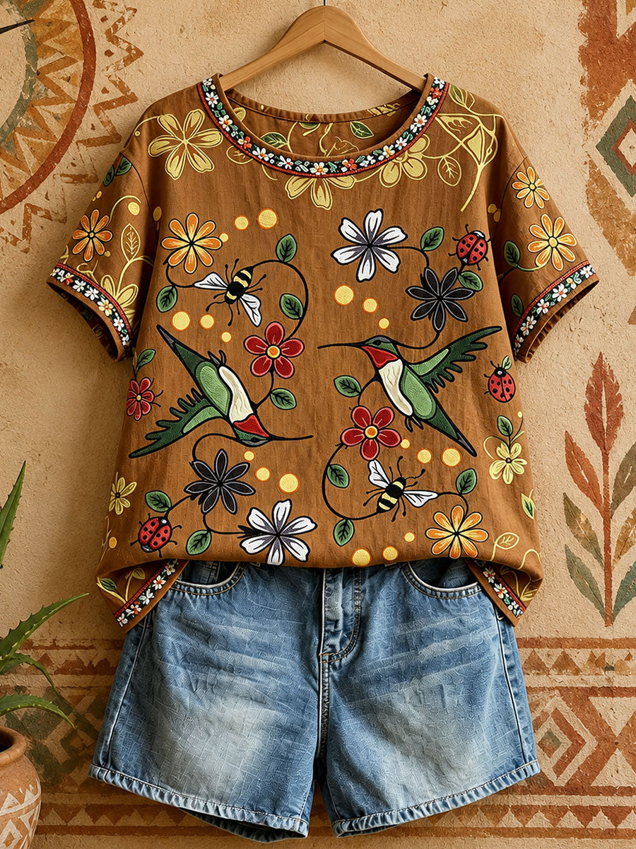 Women's Native Hummingbird Art Tops