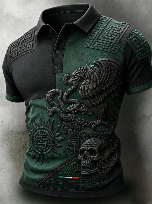 Men's Mexican Football Match Art Print Polo
