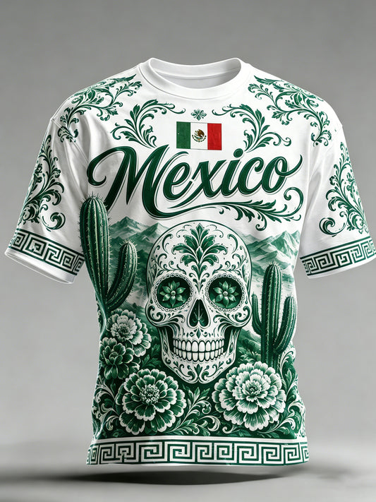 Men's Mexican Football Match Art Print T-Shirt