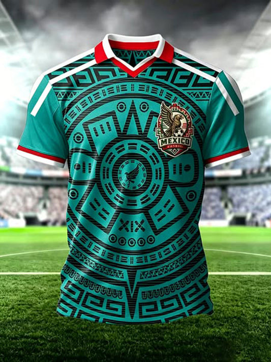 Men's Mexico Proud Art Printed Casual Tops