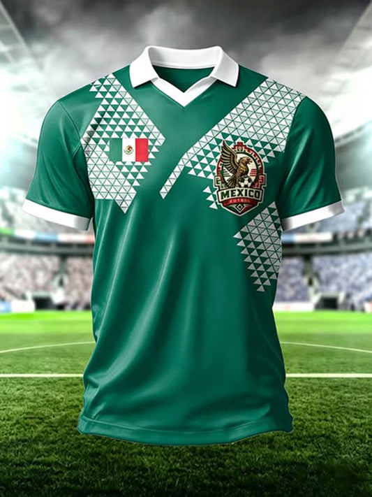 Men's Mexico Proud Art Printed Casual Tops