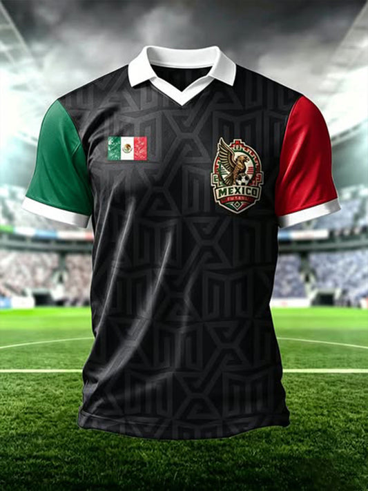 Men's Mexico Proud Art Printed Casual Tops