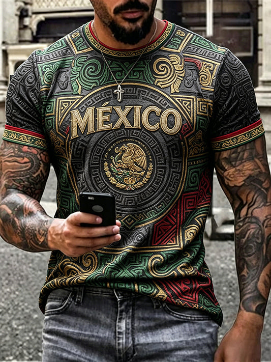 Men's Mexico Football Lover Printed T-shirt