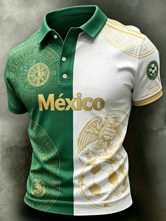 Men's Mexican Football League Printed Polo Shirt