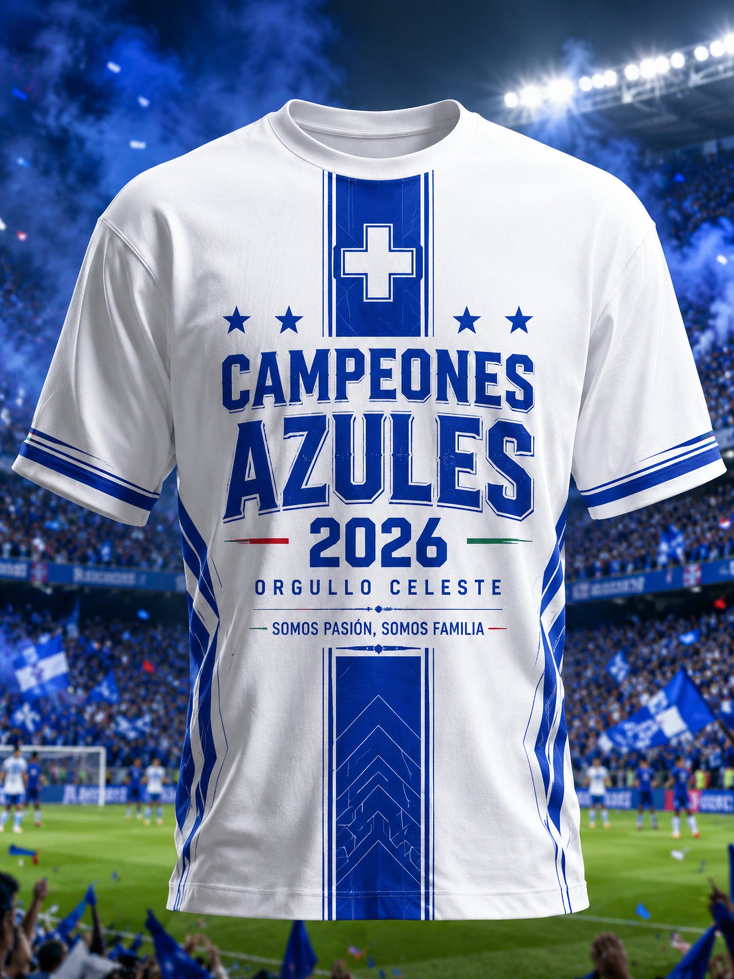 Men's Cruz Azul (Mexico) Football Fan Art Print T-Shirt