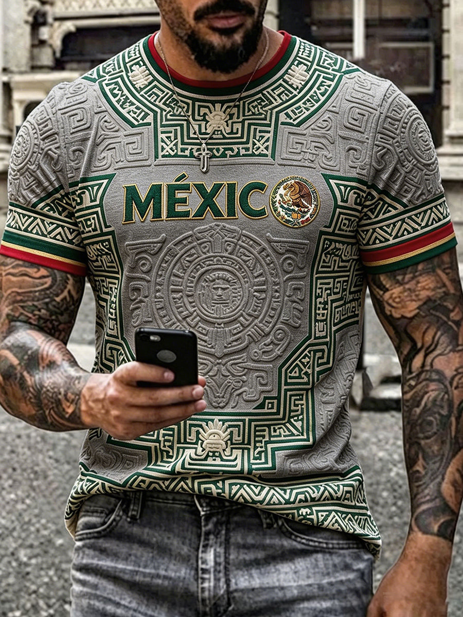 Men's Mexico Proud Art Printed T-shirt