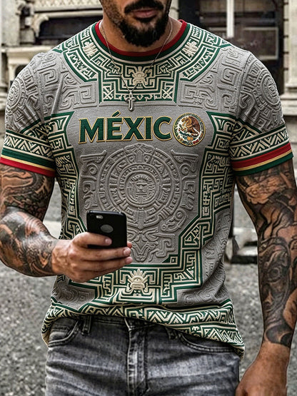 Men's Mexico Proud Art Printed T-shirt