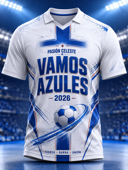 Men's Mexican Blue Cross Football Cheering Art Print V-Neck Top