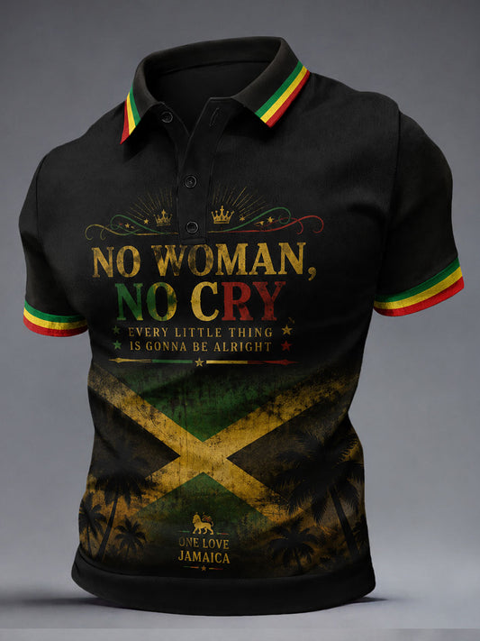 Men's "No Woman, No Cry" V-Neck Tops