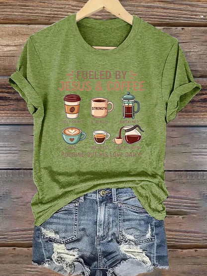 Women's Funny Christian Jesus Print Casual Tee