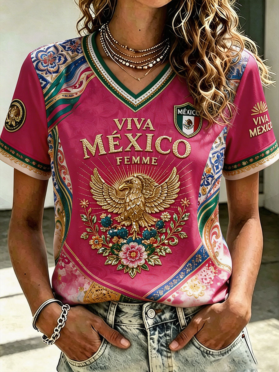 Women's Mexico Pride Art Printed T-shirts