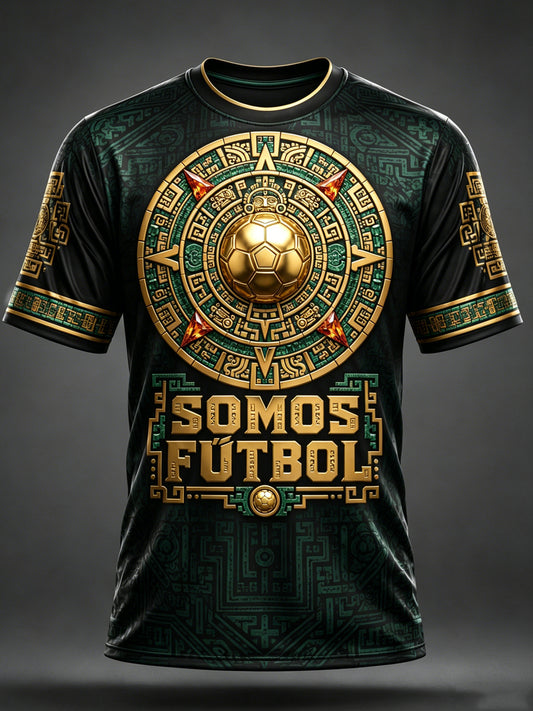 Men's Mexican Football Pizza Cheering Element Art Print T-Shirt