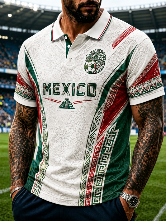 Men's Mexico Proud Art Printed polo shirt
