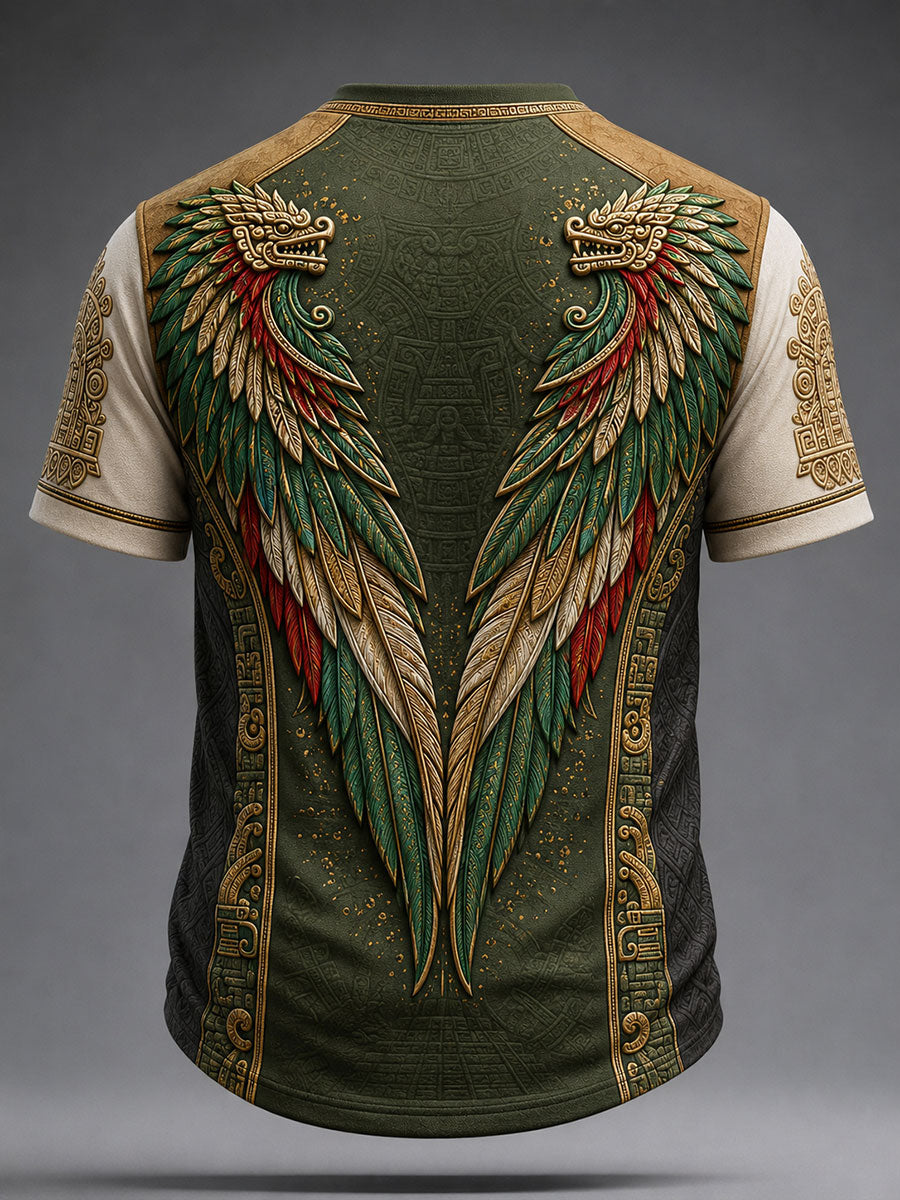 Men's Mexico Pride Art Printed V-neck T-shirt