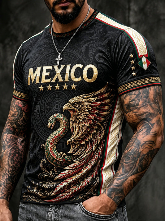 Men's Mexican Football Match Cheer Art Print T-Shirt