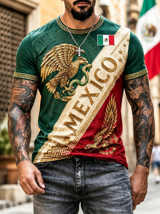 Men's Mexican Football Match Cheer Art Print T-Shirt