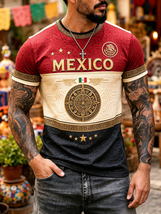 Men's Mexican Football Match Cheer Art Print T-Shirt