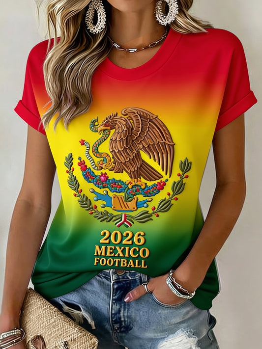 Women's Mexican Football Match Art Print T-shirt