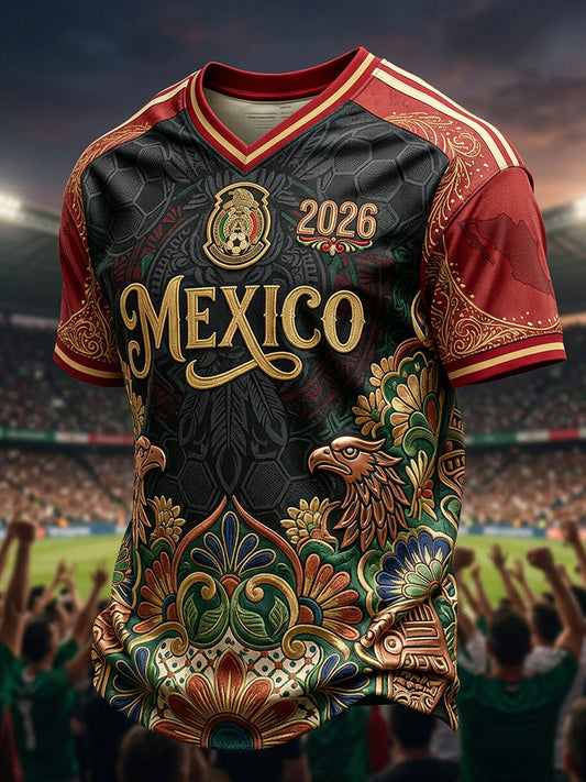 Men's Mexican Football Match Art Print T-shirt