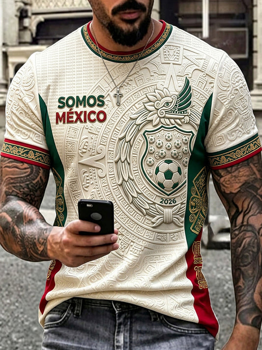 Men's Mexican Football Match Art Print T-shirt