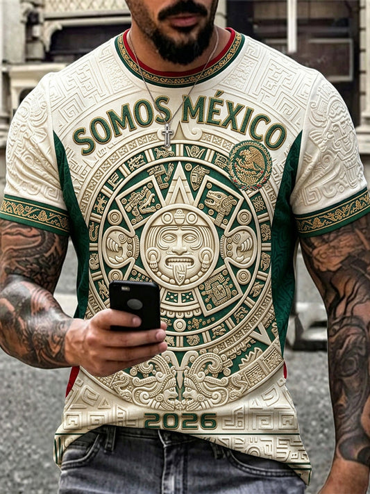 Men's Mexican Football Match Art Print T-shirt