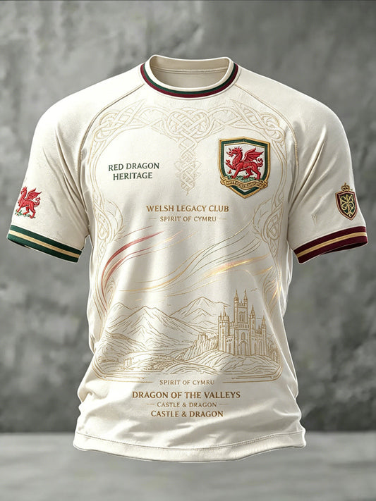 Men's Welsh Dragon Printed Casual short sleeves t-shirt