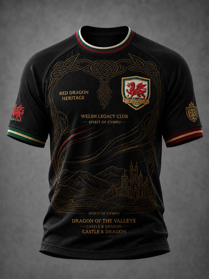 Men's Welsh Dragon Printed Casual short sleeves t-shirt