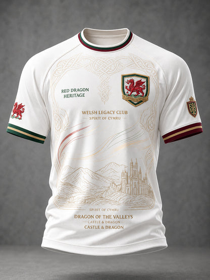 Men's Welsh Dragon Printed Casual short sleeves t-shirt