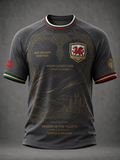 Men's Welsh Dragon Printed Casual short sleeves t-shirt