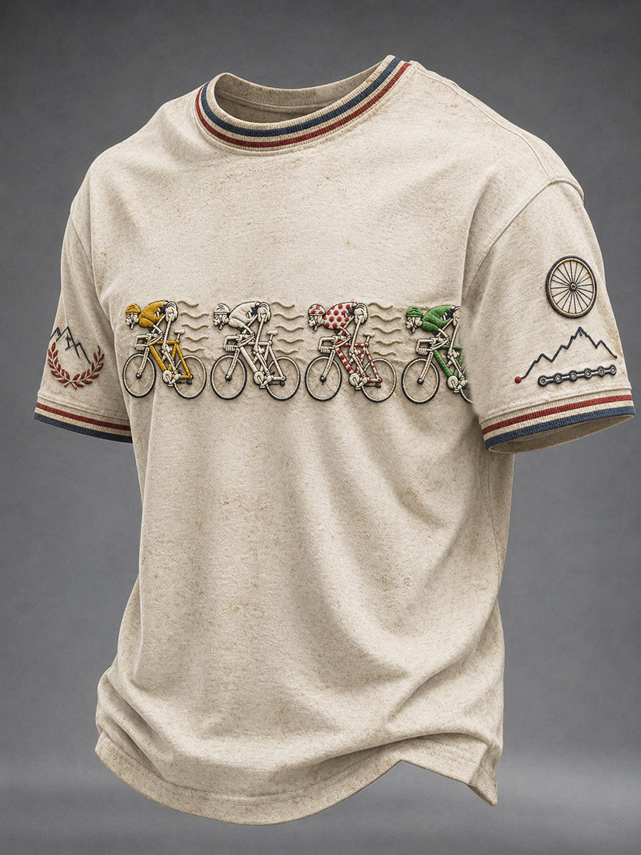 Men's Skeleton Bicycle Short Sleeves T-shirt