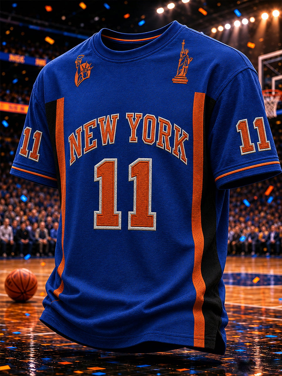 Men's Classic Basketball Fan Graphic Print Short Sleeve T-shirt
