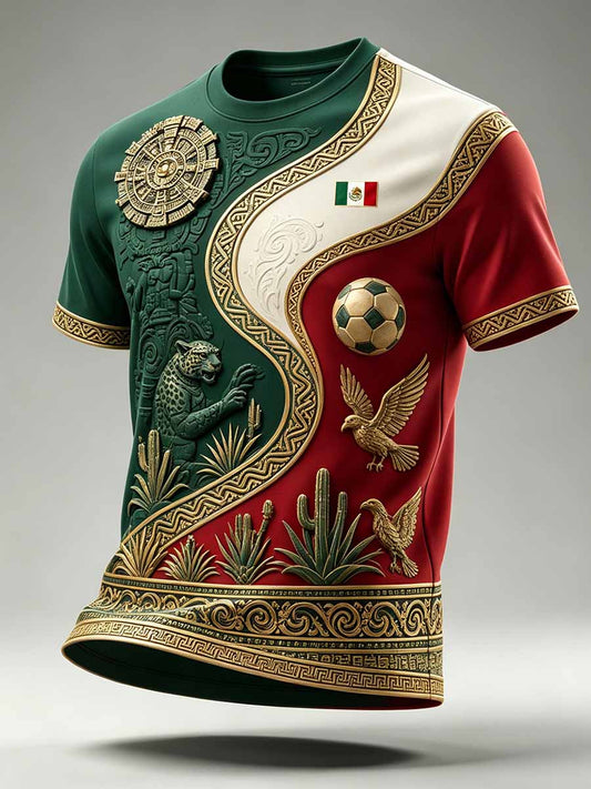Men's Mexican Football Print T-Shirt