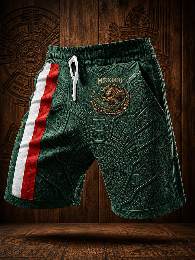 Men's Mexico Football Lover Art Printed Shorts